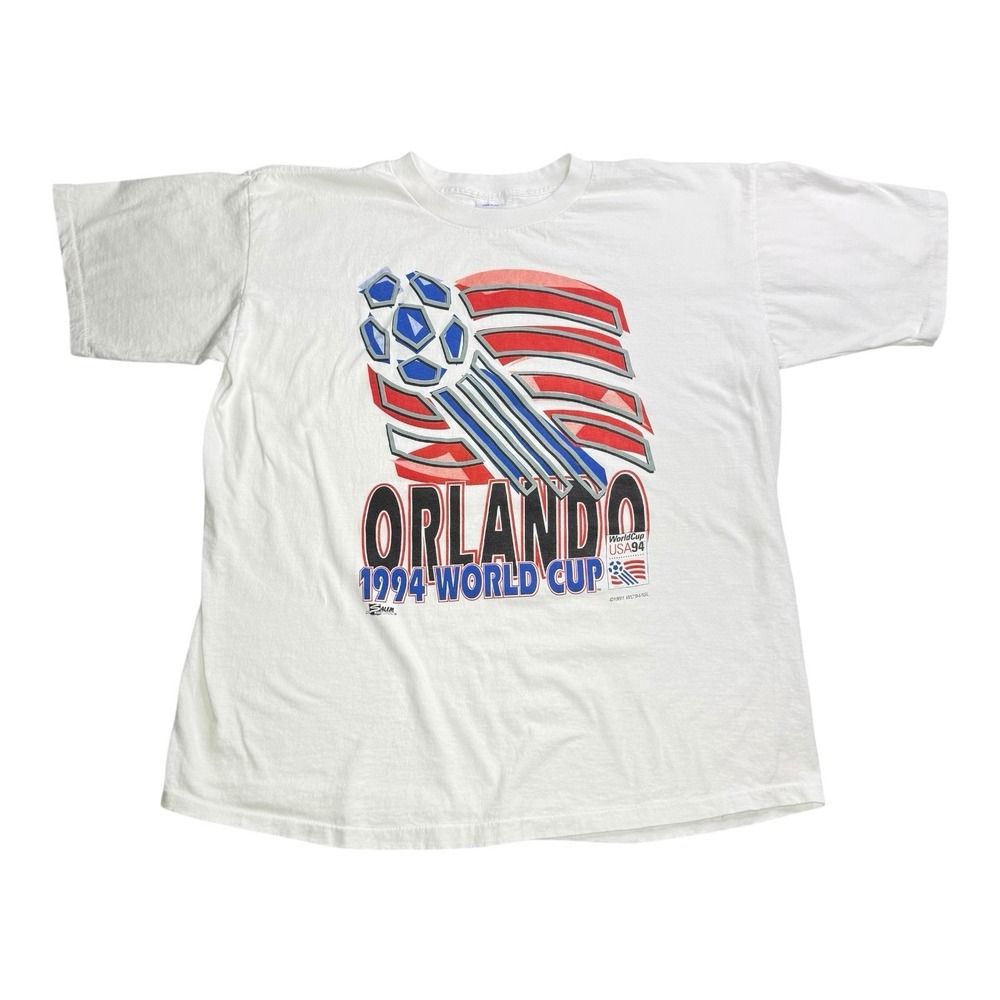 Vintage 1994 World Cup USA Orlando Soccer T-Shirt Salem Sportswear XL Made USA